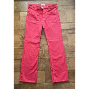Isabel Marant Étoile Red Straight-Leg Jeans High Rise Denim Pants Size 38 US 6